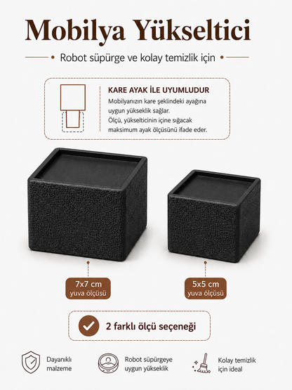 Kare Mobilya Ayak Yükseltici