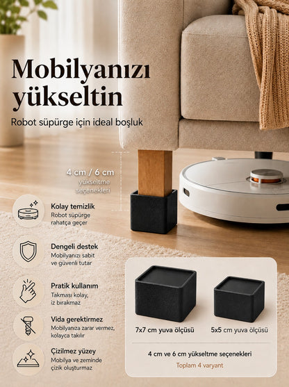 Kare Mobilya Ayak Yükseltici