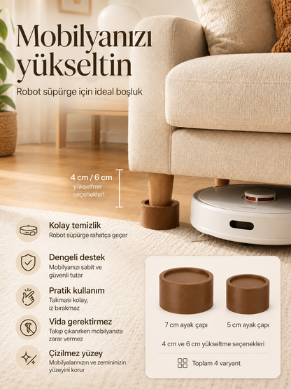 Yuvarlak Mobilya Ayak Yükseltici
