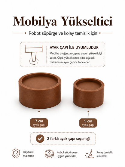 Yuvarlak Mobilya Ayak Yükseltici